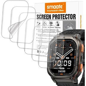 Screen Protector Compatible with KOSPET Tank M3 Ultra and AMAZTIM Military Smart Watch, Soft TPU, 6-pack, Full Coverage, Bubble Self-healing
