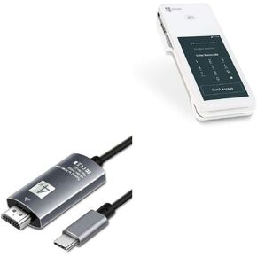 BoxWave Cable Compatible with Clover Flex - SmartDisplay Cable - USB Type-C to HDMI (6 ft), USB C/HDMI Cable - Jet Black