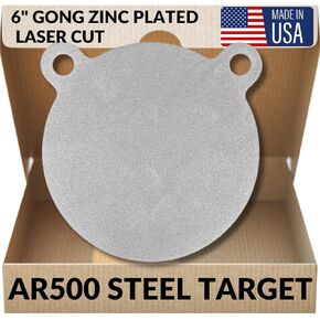 AR500 Steel Targets for Shooting 9mm Targets Pistol Targets Handgun Targets - 1/4 inch AR500 Steel Laser Cut Zinc Plated Certified A Steel Gong Targets - 9mm Steel Targets - Steel Pistol Targets