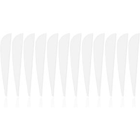 Archery Arrows Feather 12 PCS 3 Inches Feather DIY Arrow Fletching Rubber Feather Fletching Left Right Wing Parabolic Accessories for Archery Hunting Shooting(White)