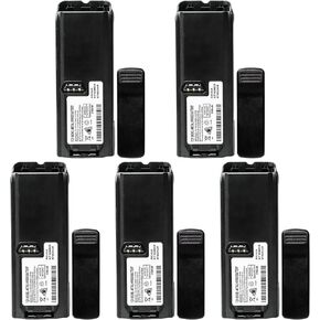 5 Pack NTN8923/AR NTN8294/A/AR/B/BR Two-Way Radio Battery 2100mAh Ni-MH 7.2V Battery Compatible for Motorola XTS3000 XTS3500 XTS4250 XTS5000 XTS4250 MTP-200 MTP-300 with Belt Clip