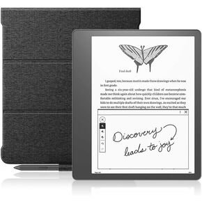 Case for 10.2" Kindle Scribe (2022 Released) Sturdy Fabric Auto Sleep/Wake Cover with Pen Holder,Black