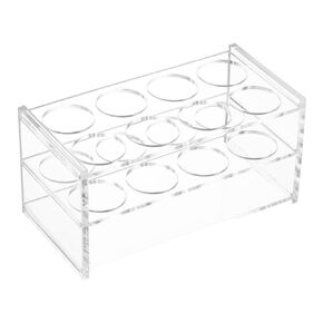 PATIKIL 8 Holes Tube Rack, 2Pcs 28mm Round Hole Acrylic Tube Holder Stand Suitable for Less Than 28mm Dia Tube for Laboratory Scientific Experiments, Clear