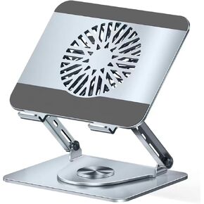 360° Rotating Laptop Cooling Stand for Lenovo IdeaPad 1 1i 2 2i 3 3i 5X Slim 3 3i 5 5i Flex 5 5i 3 3i Laptop with Removable Cooling Fan, Dual Pivot Fully Foldable for Desk, Adjustable for Storage