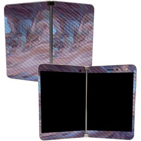 MIGHTY SKINS MightySkins غلاف من ألياف الكربون لجهاز Microsoft Surface Duo - Storm Cloud | لمسة نهائية واقية ومتينة من ألياف الكربون | سهل التطبيق والإزالة وتغيير الأنماط | صنع في الولايات المتحدة الأمريكية