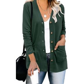 ULTRANICE Women's Cardigan 2023 Trendy Lightweight Long Sleeve Open Front Knitted Button Down Cardigans Sweater with Pockets in Kuwait