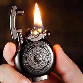 Lighters Vintage lighters, Reusable Trench lighters, Cool lighters, Suitable for Birthday Gifts for Men's Fathers and Husbands Kerosene-Free (Black)