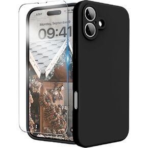 for iPhone 16 Case, Liquid Silicone Case with Camera Protection Soft Gel Rubber Cover with Microfiber Lining Shockproof Protective Phone Case for iPhone 16 6.1", Light Brown