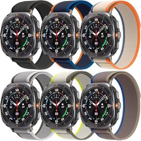 6 Pack Watch Band Compatible for Samsung Galaxy Watch Ultra 47mm Band（2024）, Adjustable Elastic Breathable Replacement Strap for Samsung Galaxy Watch 7 Ultra Women Men