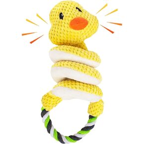 Interactive Dog Toys Squeaky Dog Toys with Pull Rope,Plush Puppy Chewing Toys for Dental Health,More Fun for Tug of War Game with Small Medium Large Dogs