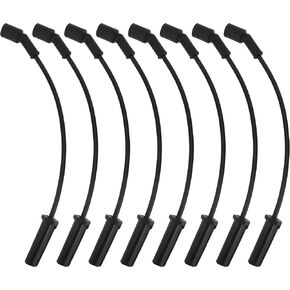 Spark Plug Wire Set of 8 - Compatible with Buick, Cadillac, Chevy, GMC - 2007-2012 - Escalade, Corvette, Avalanche, Silverado, Suburban, Tahoe, Sierra, Yukon - Replaces 9748RR, 19297032, 6718161
