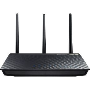 ASUS Dual-band 3x3 AC1750 Wifi 4-port Gigabit Router with speeds up to 1750Mbps & AiRadar to strengthens Wireless Connections via High-powered Amplification Beam-forming - 2x USB 2.0 Ports (RT-AC66U)