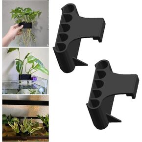 2PC 5 Holes Upgraded Aquatic Plant Cup, Aquarium Plant Holder for Tank, Fish Tank Decorations, Perfect for Fish Tank Aquaponic Plant Cultivation and Aquascape Decorations on Top of Tank (Short, 2pcs)