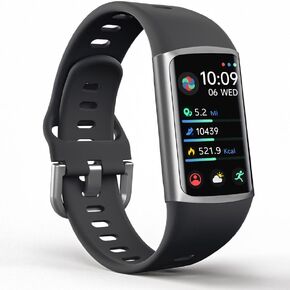 FITVII FINO 2 Slim Fitness Tracker, Smart Watch with Blood Pressure, Blood Oxygen, 24/7 Heart Rate & Sleep Monitor, IP68 Waterproof Health Activity Trackers with Calories Step Counter for Women Men