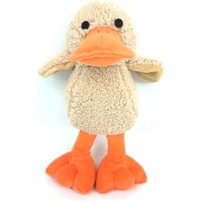 JKW Soft Stuffed Duck Squishy Toy for Dogs，Plush Squeaky Puppy Toys