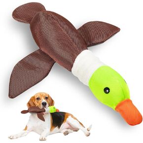 Dog Plush Toy for Aggressive Chewer, 10 Times Durablity Dog Squeaky Toy, Though Large Stuffed Animal Dog Toys, Big Dog Toy for Small, Medium, Large Breed(Duck)