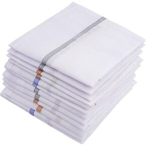 Namaste Trends 100% Cotton Mens Handkerchiefs - 16" x 16" Pocket Square Hankies for Wedding, Business or Daily Use