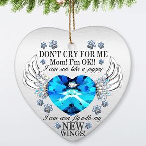 Dog Memorial Ornament 3'' Ceramic Ornament Gifts for Loss of Dog, Dog Remembrance Ornament, Pet Loss Ornament, Pet Memorial Gifts for Dogs, Loss of A Dog Sympathy Gift, Pet Bereavement Gifts Dog