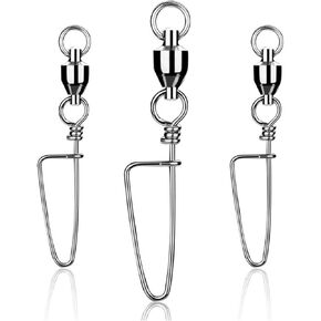 CRAZY SHARK 20pcs Fishing Barrel Swivels Rolling Swivels, Fishing Connector, Sea Fishing Rolling Bearing Snap Connector, Carp Fishing Tackle Accessories, Fishing Swivels for Freshwater Sea Fishing