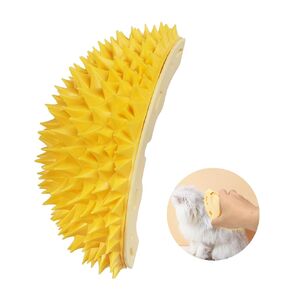 YAODHAOD Cat Corner Scratcher Durian Shaped Corner Tickler Cat Mint Self Groomer Toy Kittens Wall Corner Massage Comb Scratcher Board for Indoor Cats (Green)