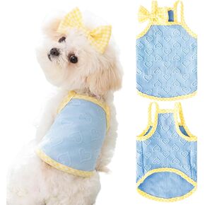 Dog Summer Clothes Puppy Heart Vest Shirt Breathable Pet Sleeveless Tank Top for Small Medium Dog Cat (White, Small)