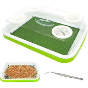 Mealworms Breeding Kit,Mealworms Keeper,Mealworm Farm with Insect Tweezers,is Used to Raise Your Own Mealworms,to Breed Live Worms for Bearded Dragons,Leopard Geckos,Lizards,Frogs,Birds and Chickens