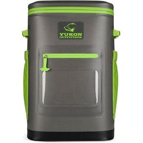 Yukon Outfitters Hatchie Backpack Cooler - Charcoal/Green - Patch Capable (YHCP30CGR)