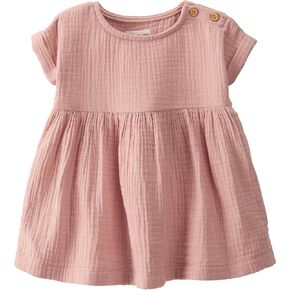little planet by carter's baby-girls Baby & Toddler Girls' Organic Cotton Dress, Dusty Rose, 5T
