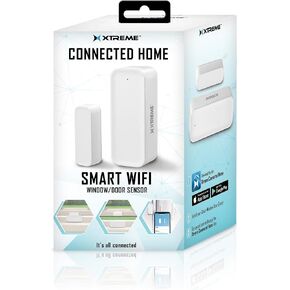 Xtreme Smart Wi-Fi Window & Door Sensor, Wireless 2.4GHz Wi-Fi Door Sensor, No Hub Required, Instant Notifications, Remote Access, Smart Scenes, Battery Powered, App Compatible with Android & iPhone