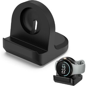 Compatible with Google Pixel Watch 2 Charger Stand - Durable Silicone Charging Dock with Non-Slip Base for Desk, Nightstand, and Travel - Compatible with Official Pixel Watch 2 Charger- Black