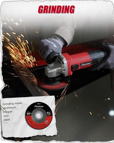 AVID POWER Angle Grinder, 7.5-Amp 4-1/2 inch Electric Grinder Power Tools with Grinding and Cutting Wheels, Flap Disc and Auxiliary Handle for Cutting, Grinding, Polishing and Rust Removal - Red in Saudi Arabia