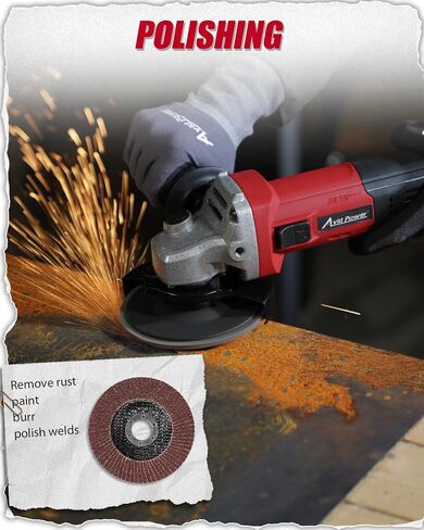 AVID POWER Angle Grinder, 7.5-Amp 4-1/2 inch Electric Grinder Power Tools with Grinding and Cutting Wheels, Flap Disc and Auxiliary Handle for Cutting, Grinding, Polishing and Rust Removal - Red in Saudi Arabia