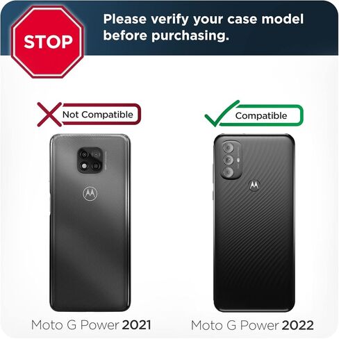 Encased Belt Case for Moto G Power 2022 Case with Holster Clip | Protective Full Body Shockproof Cover, Black (Motorola G-Power 2022) in Saudi Arabia