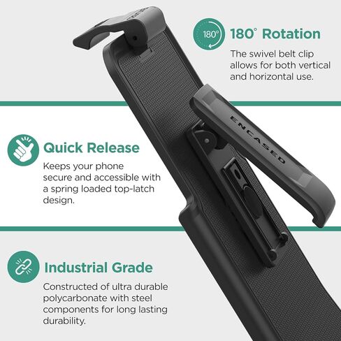 Encased Belt Case for Moto G Power 2022 Case with Holster Clip | Protective Full Body Shockproof Cover, Black (Motorola G-Power 2022) in Saudi Arabia