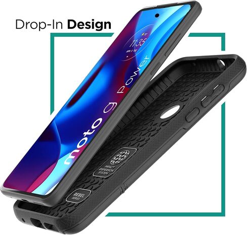 Encased Belt Case for Moto G Power 2022 Case with Holster Clip | Protective Full Body Shockproof Cover, Black (Motorola G-Power 2022) in Saudi Arabia