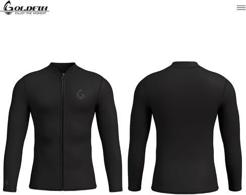GoldFin Mens Wetsuit Top, 3mm Wetsuits Men Neoprene Jacket Long Sleeve Wet Suits for Water Sports Diving Surfing Kayaking Swimming in Kuwait