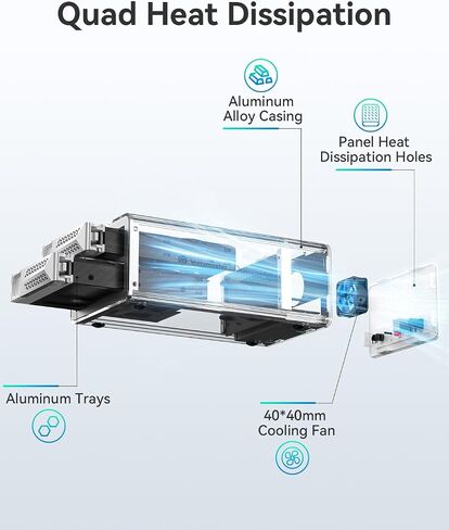 حاوية محرك الأقراص الثابتة Yottamaster VN200RU3 2 Bay RAID، حاوية USB3.0 2 Bay RAID من الألومنيوم DAS لـ 2.5 بوصة و3.5 بوصة SATA HDD/SSD، دعم 44 تيرابايت (2x22 تيرابايت)، RAID 1، JBOD، الوضع العادي (بدون قرص) in Saudi Arabia