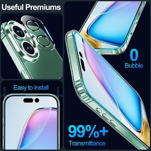 xiwxi for iPhone 16 Case,with Screen Protector+Camera Lens Protector,Non-Yellowing,Military-Grade Drop Protection,Perfect Handfeel,Shockproof Bumper,Clear Slim Phone Case-6.1 inch in Saudi Arabia
