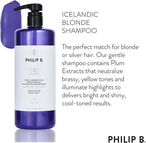 PHILIP B Icelandic Blonde Shampoo 7.4 oz. (220 ml) | Delivers Bright and Shiny, Cool-Toned Hair in Kuwait