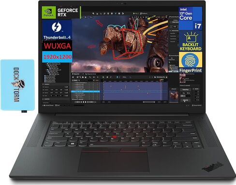 Lenovo ThinkPad P1 Gen 6 Mobile Workstation 16.0" IPS WUXGA Display (Intel i7-13700H, RTX 2000 Ada 8GB, 32GB DDR5, 1TB SSD, Backlit KYB, FP Reader, 2 TB 4, W11P) w/DKZ USB Port Expander in Saudi Arabia