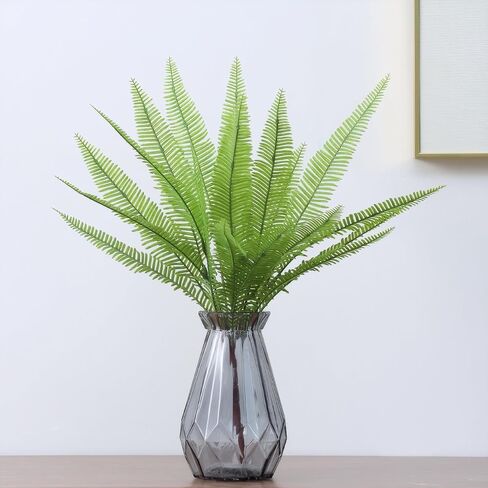17.5" Artificial Radix Asparagi Fern Bush 2Pcs Faux Asparagus Fern Indoor Plant Greenery Stems Plants for Vase Bouquets Home Office Wedding Greenery Decor. in Saudi Arabia
