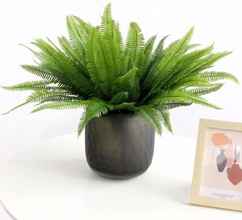 17.5" Artificial Radix Asparagi Fern Bush 2Pcs Faux Asparagus Fern Indoor Plant Greenery Stems Plants for Vase Bouquets Home Office Wedding Greenery Decor. in Saudi Arabia