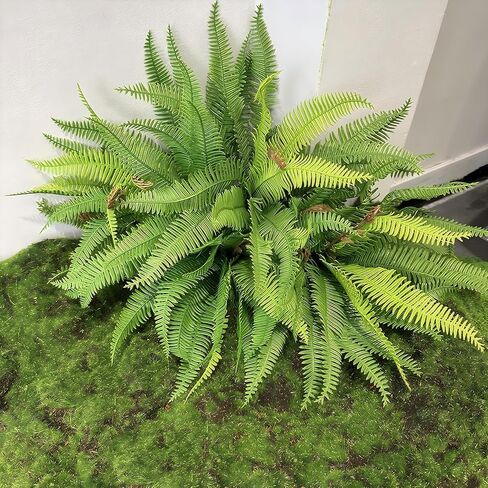 17.5" Artificial Radix Asparagi Fern Bush 2Pcs Faux Asparagus Fern Indoor Plant Greenery Stems Plants for Vase Bouquets Home Office Wedding Greenery Decor. in Saudi Arabia