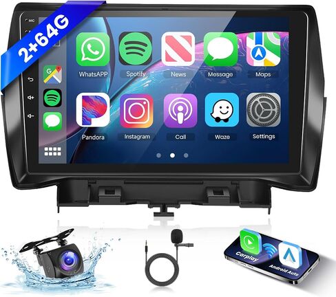 راديو Hodozzy 2G 64G Android لسيارة Ford Escape Kuga 2013-2019 Car Stereo Carplay Wireless Android Auto، شاشة لمس 9 بوصة مع GPS/WiFi/Bluetooth، FM RDS، وصلة مرآة، راديو كاميرا احتياطية لفورد in Saudi Arabia