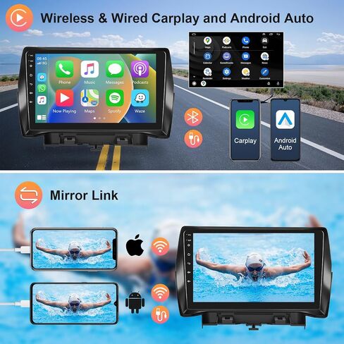 راديو Hodozzy 2G 64G Android لسيارة Ford Escape Kuga 2013-2019 Car Stereo Carplay Wireless Android Auto، شاشة لمس 9 بوصة مع GPS/WiFi/Bluetooth، FM RDS، وصلة مرآة، راديو كاميرا احتياطية لفورد in Saudi Arabia
