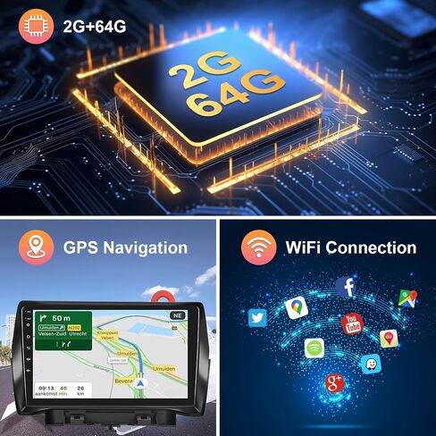 راديو Hodozzy 2G 64G Android لسيارة Ford Escape Kuga 2013-2019 Car Stereo Carplay Wireless Android Auto، شاشة لمس 9 بوصة مع GPS/WiFi/Bluetooth، FM RDS، وصلة مرآة، راديو كاميرا احتياطية لفورد in Saudi Arabia