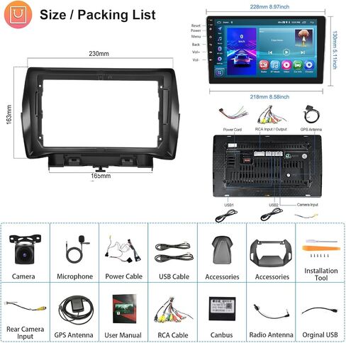 راديو Hodozzy 2G 64G Android لسيارة Ford Escape Kuga 2013-2019 Car Stereo Carplay Wireless Android Auto، شاشة لمس 9 بوصة مع GPS/WiFi/Bluetooth، FM RDS، وصلة مرآة، راديو كاميرا احتياطية لفورد in Saudi Arabia
