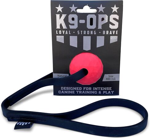 Dog Ball Tug with Handle Biotug Fetch Toy - Rubber Reward Toys - Large Dogs Durable Indestructible Aggressive Chewers pitbull dobermann rottweiler shepherd (LG/XL, Tiger Orange) in Saudi Arabia