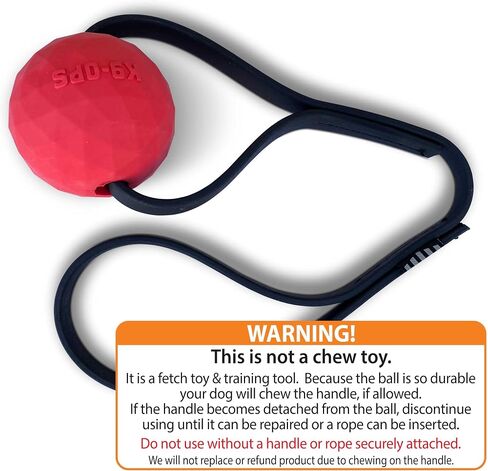 Dog Ball Tug with Handle Biotug Fetch Toy - Rubber Reward Toys - Large Dogs Durable Indestructible Aggressive Chewers pitbull dobermann rottweiler shepherd (LG/XL, Tiger Orange) in Saudi Arabia