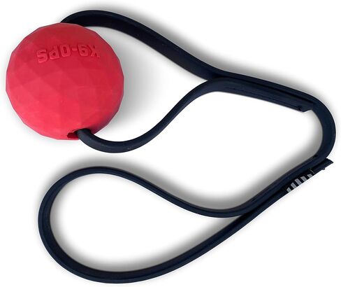 Dog Ball Tug with Handle Biotug Fetch Toy - Rubber Reward Toys - Large Dogs Durable Indestructible Aggressive Chewers pitbull dobermann rottweiler shepherd (LG/XL, Tiger Orange) in Saudi Arabia
